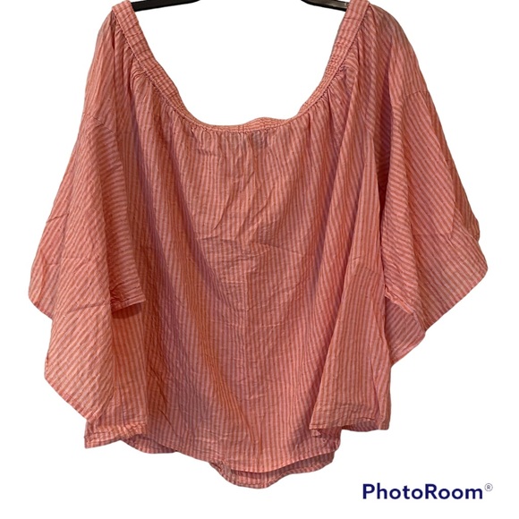 Lane Bryant Striped, Off the Shoulder top, SZ 18/20 - Picture 3 of 6